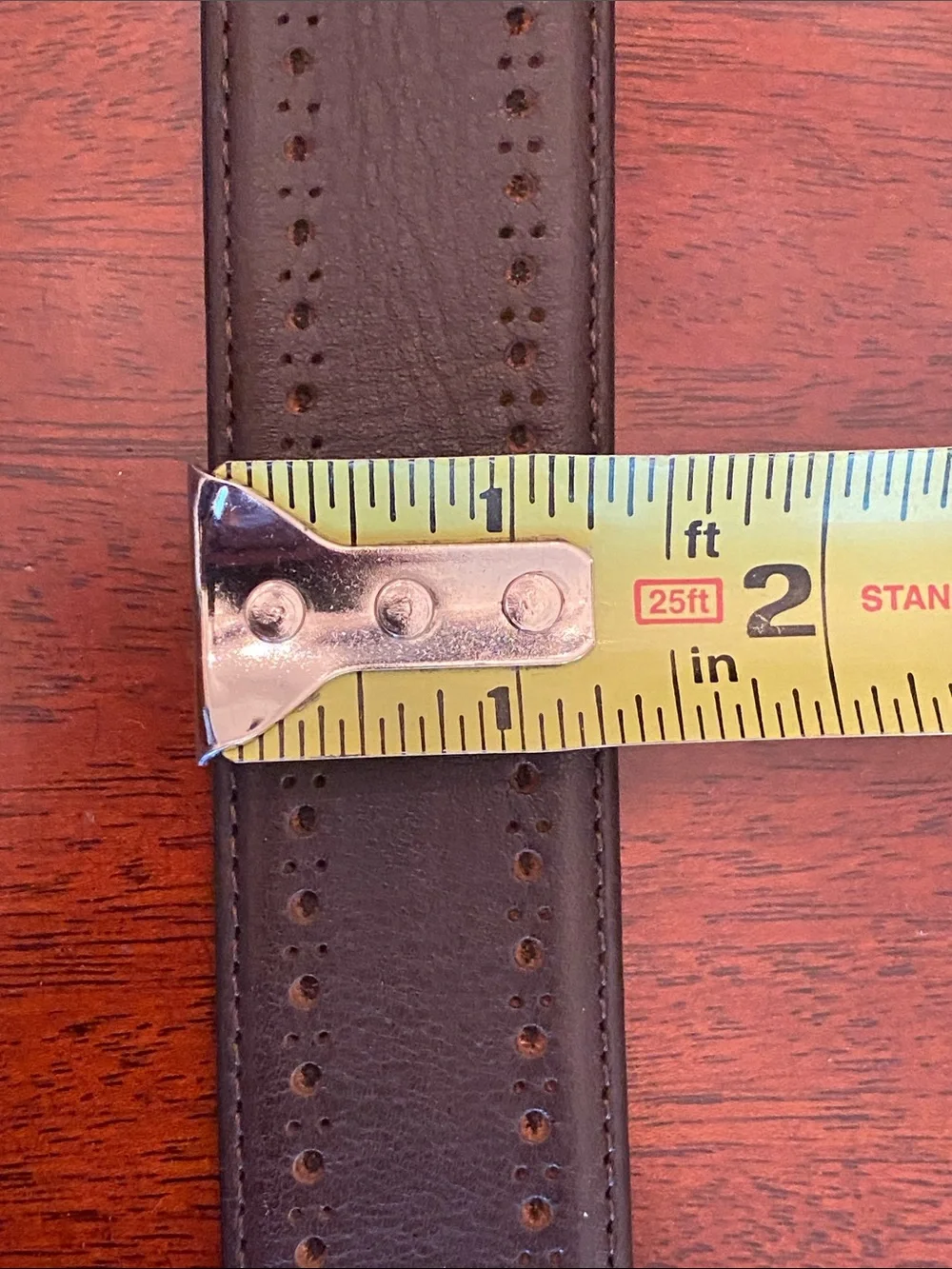 Mezlan Brown Leather Belt  w/ Perforated Brogue Edge Made in Spain Size 40